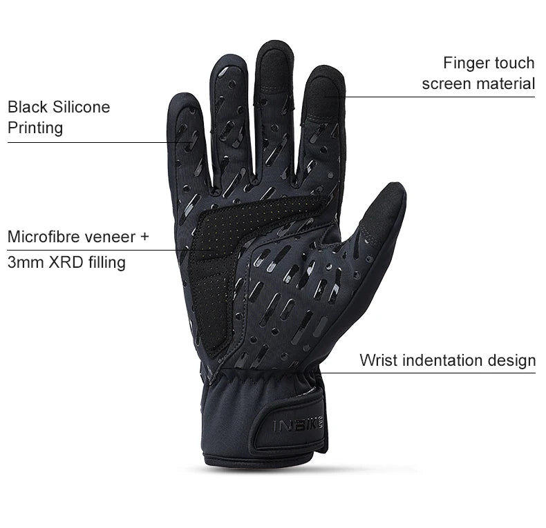 Winter Cycling Gloves For Men And Women Warm Fleece Waterproof Touchscreen