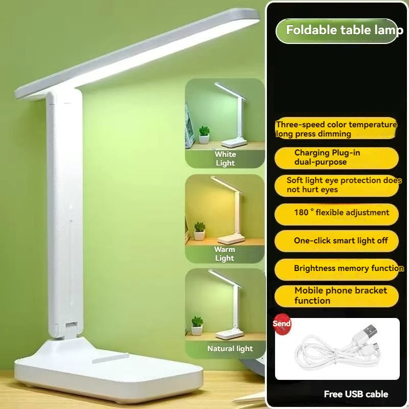 Foldable Table Lamp Led Desk Lamp 3 Type Stepless Dimmable Touch Bedside Reading Eye Protection Night Light USB Chargeable - Buy online at  Vibe In Cart.