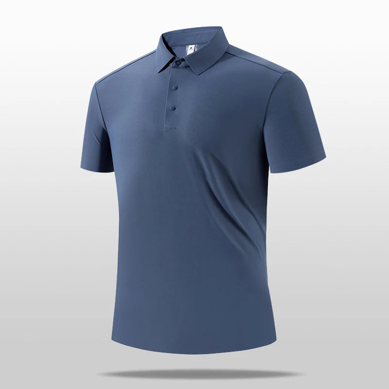 Men's Breathable Quick-Dry Polyester Elastane Polo Shirt For Sports