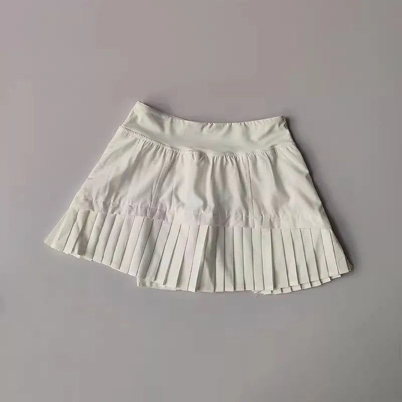 High Waisted Sports Short Skirt Summer New Style Cool Anti Glare Including Lined Shorts Fitness Yoga Quick Drying Pleated Skirt - Buy online at  Vibe In Cart.