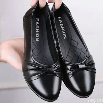 Low heeled light mom Shoes Waterproof Bow Flats Soft soled comfort Women's shoe Casual non slip leather shoes Zapatos Mujer - Buy online at  Vibe In Cart.