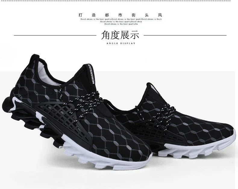 Men's Casual Canvas Sports Shoes With Checkered Pattern