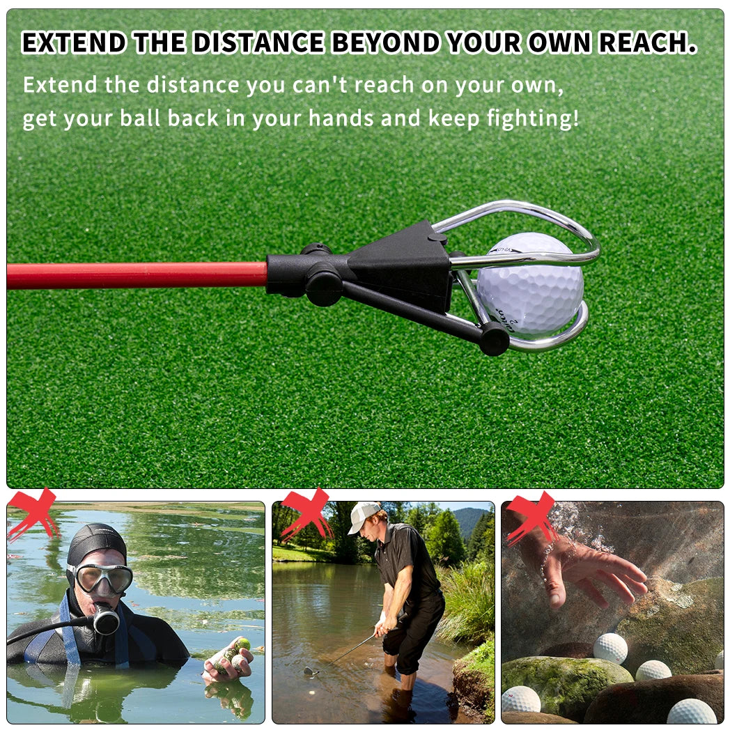 6FT/15FT Golf Ball Retriever, Telescopic Aluminum Pole, Durable and Lightweight, Easy to Use, Ideal for Quick Ball Retrieval - Buy online at  Vibe In Cart.