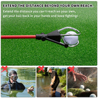 6FT/15FT Golf Ball Retriever, Telescopic Aluminum Pole, Durable and Lightweight, Easy to Use, Ideal for Quick Ball Retrieval - Buy online at  Vibe In Cart.