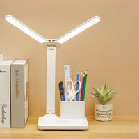 Dimmable Touch LED Desk Lamp with Calendar Temperature Clock
