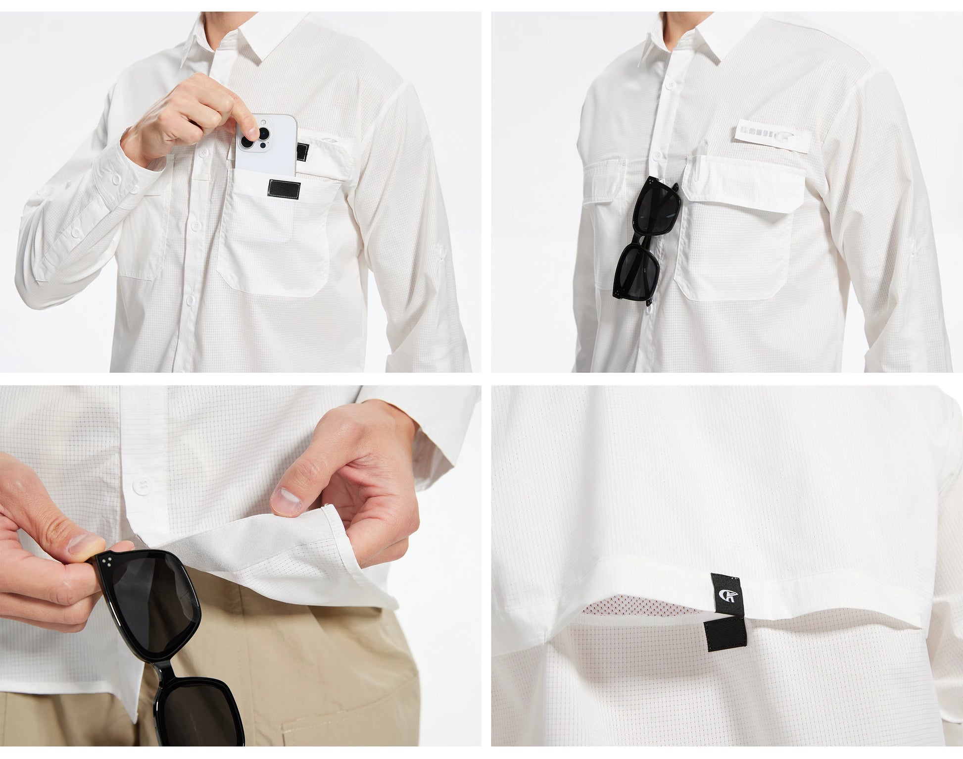 Summer Men's UPF 50+ Casual Long Sleeve Fishing Shirts, Lightweight Tactical Button Down Shirt with Breathable Back Mesh - Buy online at  Vibe In Cart.