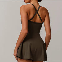 VITALINOVO Womens Tennis Dress with Shorts Underneath Workout Dress with Built-in Bra Deep V Neck Athletic Dresses Golf Dress - Buy online at  Vibe In Cart.