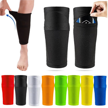 1Pair Soccer Shin Guard Football Crashproof Calf Protector Nylon Leg Sleeves Sock Shin Protector with Pocket Training Protection - Buy online at  Vibe In Cart.