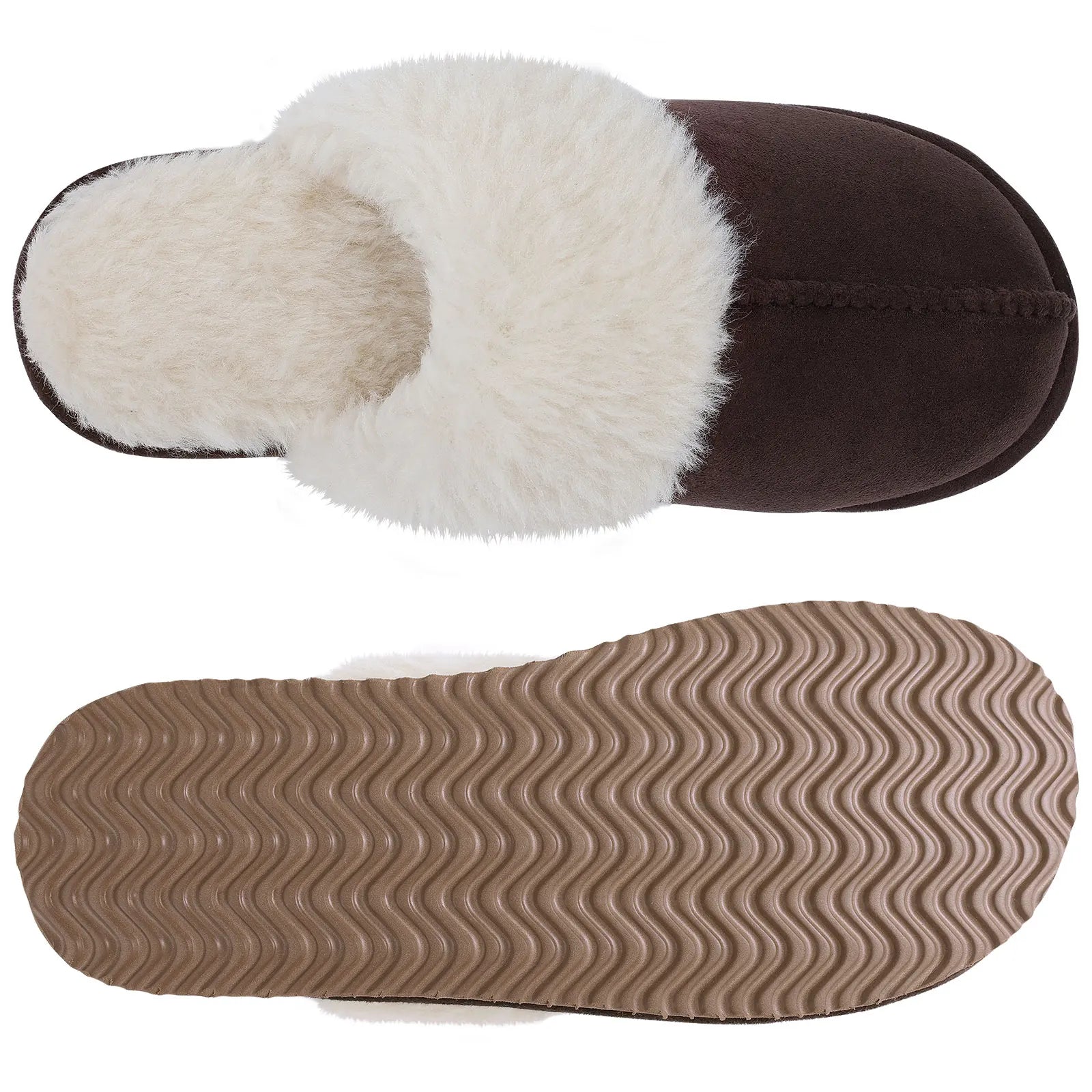 Women's Warm Plush Fuzzy Indoor Slippers with Faux Fur