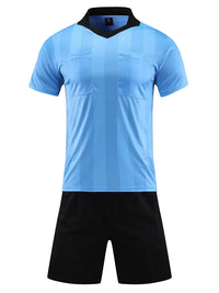 Men's Polyester Soccer Referee Uniform with Jersey and Shorts