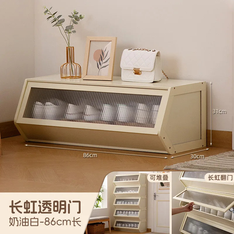 Multi-Layer Shoe Cabinet with Door for Dust-Proof Storage