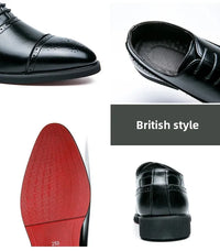 Black Fashionable Oxford Shoes Large Size Casual Business Leather Shoes Wedding Ceremony Shoes Carved Block Design Rubber Sole - Buy online at  Vibe In Cart.