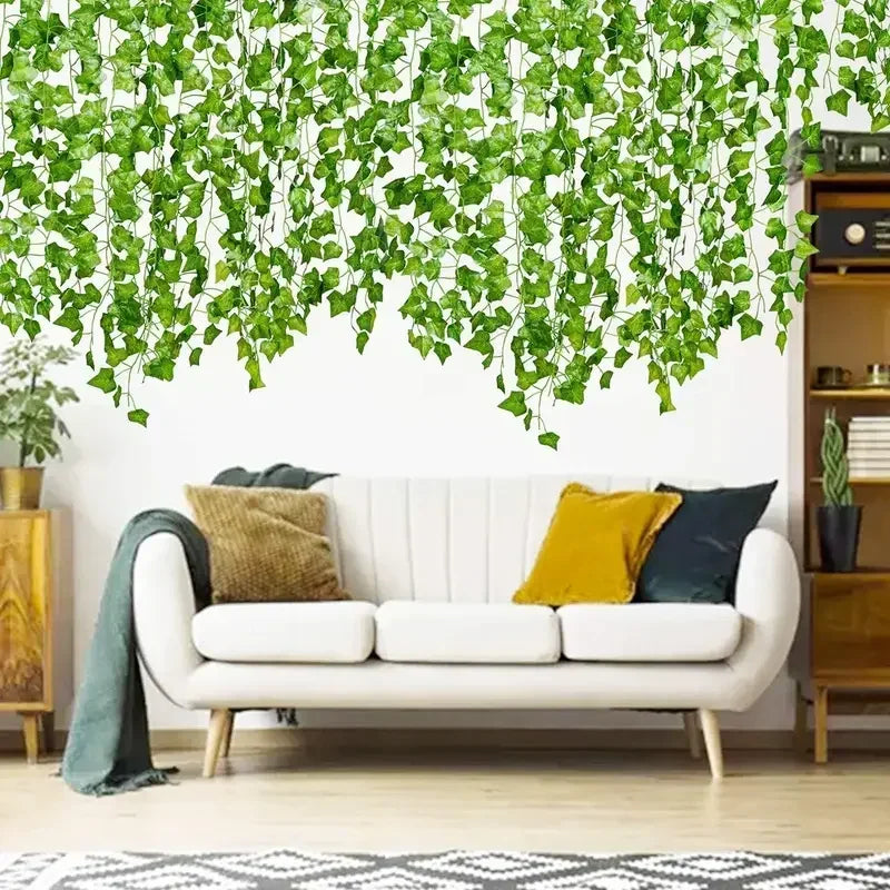Artificial Green Leaves Ivy Vine Garland Creeper Rattan Fake Leaf Plants Hanging Garlands for Garden Wedding Party Home Decor - Buy online at  Vibe In Cart.