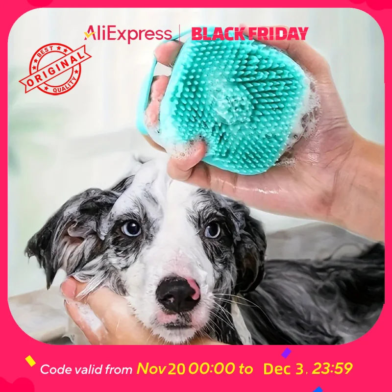 Dog Bathing Brush Pet Massage Brush Shampoo Dispenser Soft Silicone Brush Rubber Bristle for Dogs and Cats Shower Grooming Tool - Buy online at  Vibe In Cart.