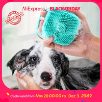 Dog Bathing Brush Pet Massage Brush Shampoo Dispenser Soft Silicone Brush Rubber Bristle for Dogs and Cats Shower Grooming Tool - Buy online at  Vibe In Cart.