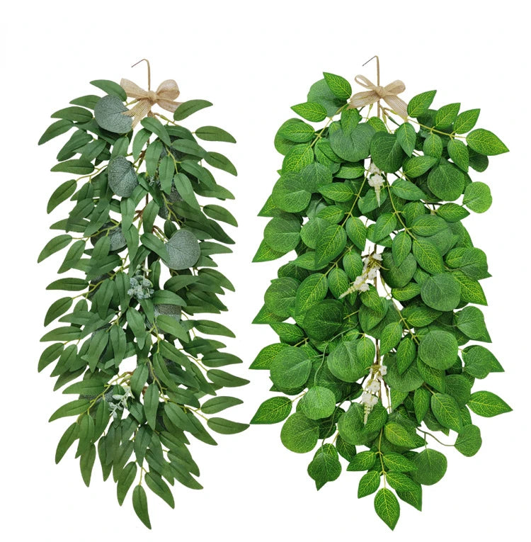 Home Wall Decoration Encryption Green Plant Simulation Willow Leaf Wisteria Strip Pendant Simulation Eucalyptus Pendant - Buy online at  Vibe In Cart.