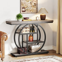 4-Tier Industrial Console Table, 41.3-Inch Metal for Entryway