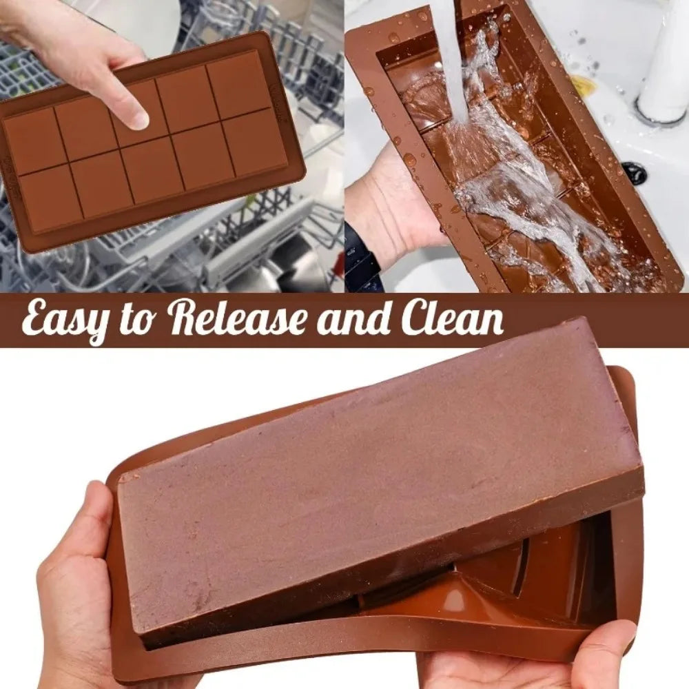 Chocolate Bar Molds Silicone Bars Break Apart Wax Melt Mould Easy Release Rectangle Durable for Protein and Energy Handmade Gift - Buy online at  Vibe In Cart.