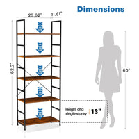JHK 5 Tier Bookcase Bookshelf Modern Book Case For Books Corner Storage Organizer for Bedroom Home Office Kitchen Living Room - Buy online at  Vibe In Cart.