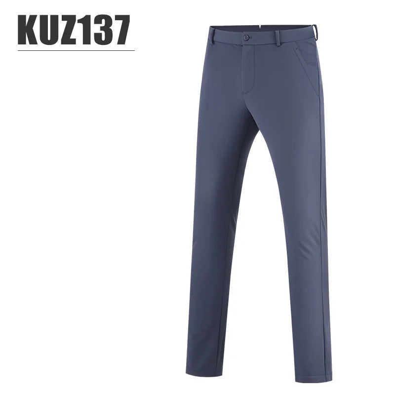 Men's Waterproof Fleece Winter Pants Straight Fit