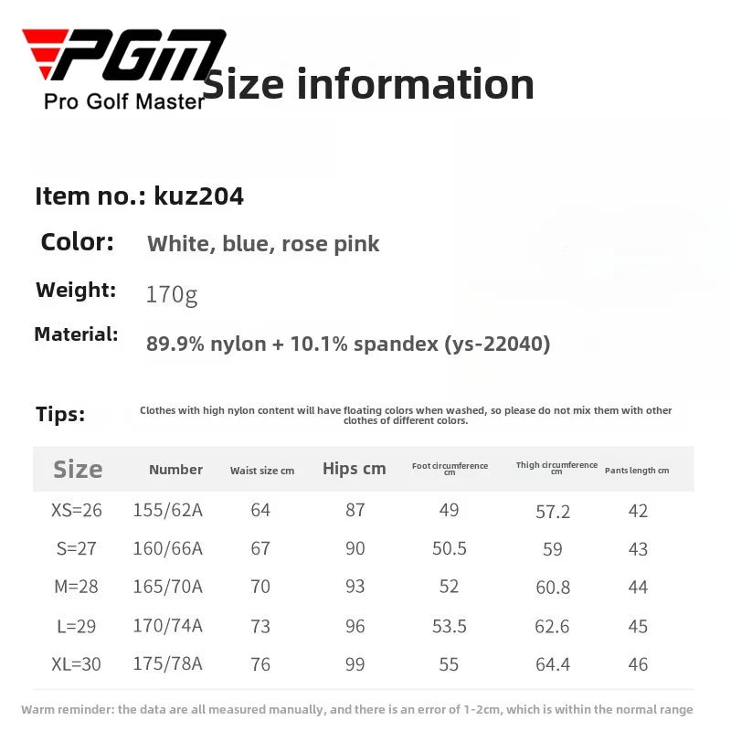 PGM Women's Golf Shorts Spring/Summer Wear for Woman KUZ204 - Buy online at  Vibe In Cart.