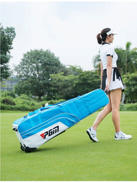 Foldable Nylon Golf Travel Bag with Wheel and Stand
