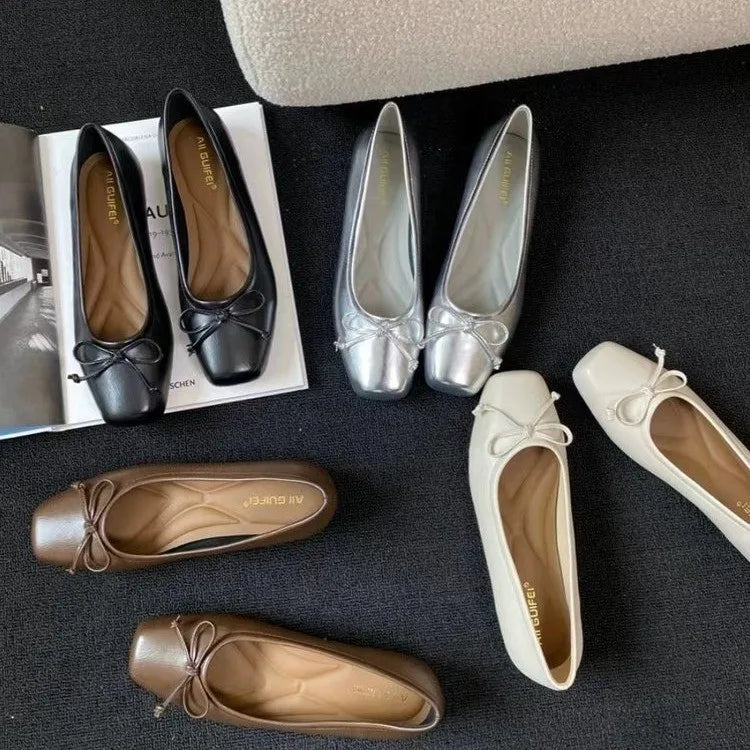 Bowtie Flat Shoes Women Ballerinas Square Toe Slip on Ballet Flats Lazy Loafers Moccasins Ladies Casual Comfort Shoes 2024 - Buy online at  Vibe In Cart.