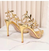 2024 Summer Fashion Patent Leather Gold Leaf Women Sandals Elegant Pointed toe Thin High heels Gladiator Sandalias Party Shoes - Buy online at  Vibe In Cart.