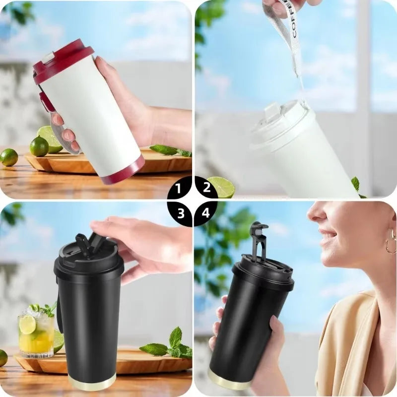 Large Capacity Ceramic Vacuum Flasks Reusable Double Wall Thermoses Stainless Steel Coffee Mug Insulated Cup Home Drinkware - Buy online at  Vibe In Cart.