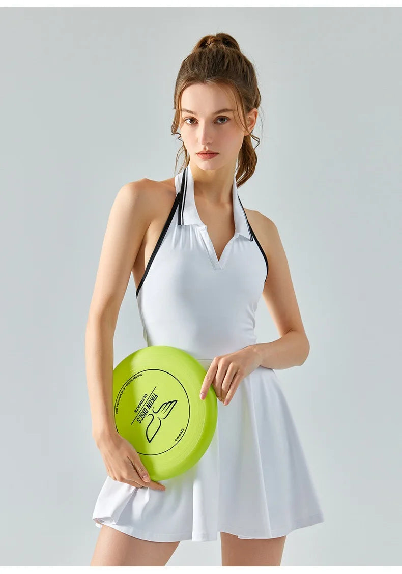 Polo Tennis Dress With Chest Pads&Shorts Soft High Stretchy Fitness Skorts Tummy Control Yoga Skirts Gym Clothing Activewear - Buy online at  Vibe In Cart.