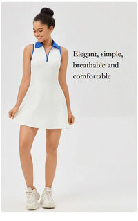 Women Tennis Dress Polo Zipper Collar Slim Skirts Ladies V-neck Breathable Slim Badminton Golf Dresses Quick-Dry Skorts S-XXL - Buy online at  Vibe In Cart.