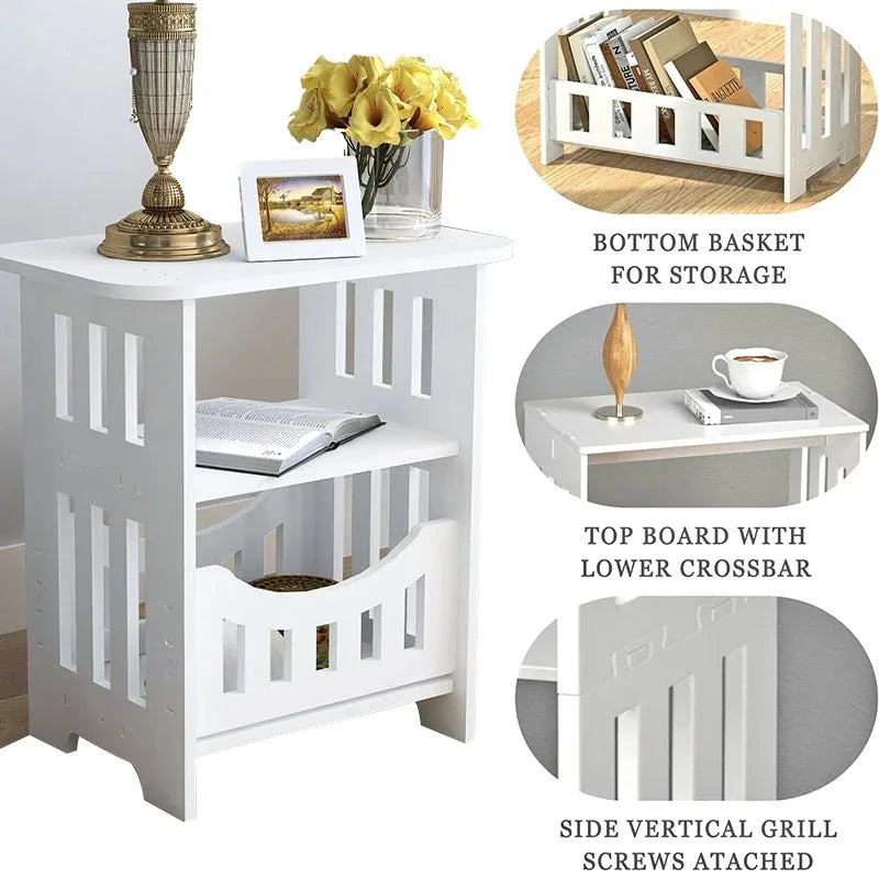 Small Bedside Table Sofa Side Table Living Room Cabinet Side End Coffee Tea Table Nightstand Storage Shelf for Bedroom Bedside - Buy online at  Vibe In Cart.