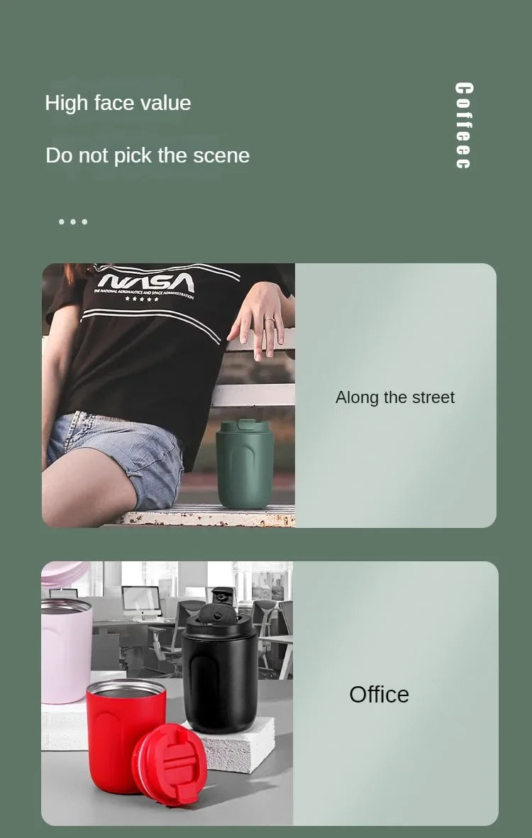 Mini Thermos Bottle Coffee Mug Stainless Steel Cup Thermal Leakproof Vacuum Flask Double Wall Tumbler Insulated Travle Drinkware - Buy online at  Vibe In Cart.