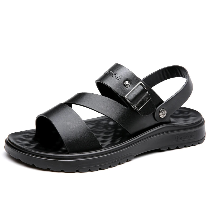 Summer Sandals for Men Outdoor Casual Sport Slippers PU Leather Non-slip Breathable Roman Shoes Beach Flip-Flop Garden Shoes - Buy online at  Vibe In Cart.