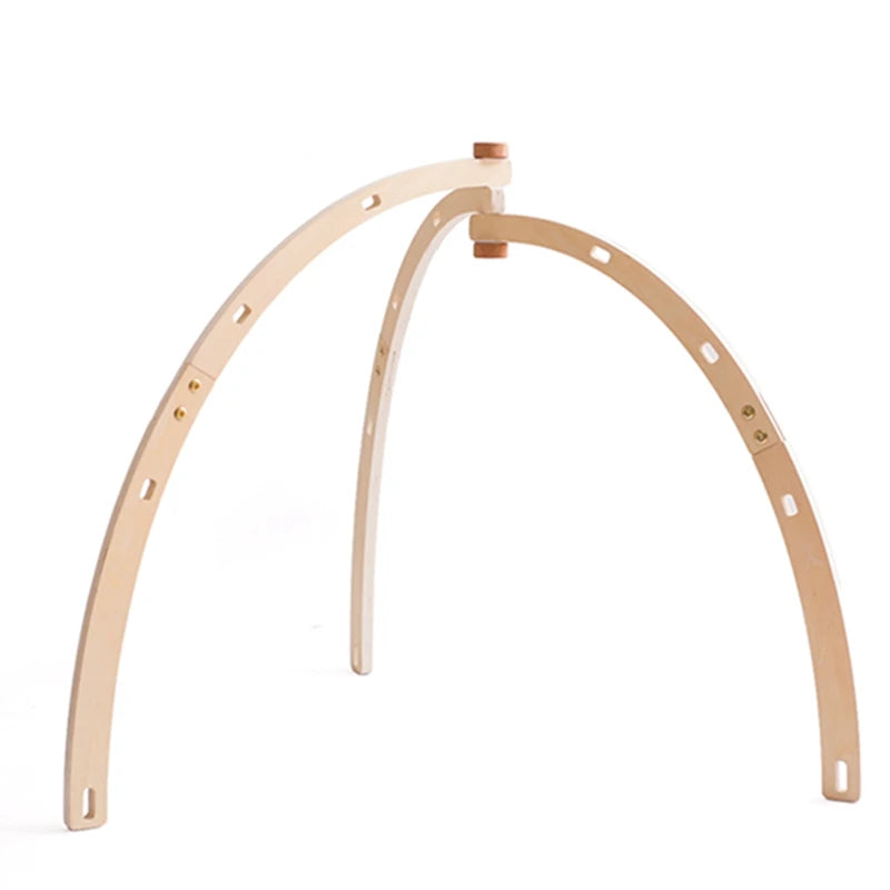 Foldable Wooden Baby Play Gym with Rattle, Mobile and Sensory Toys