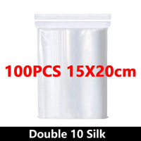 100 Piece Clear Plastic Zipper Storage Bags for Jewelry and Food
