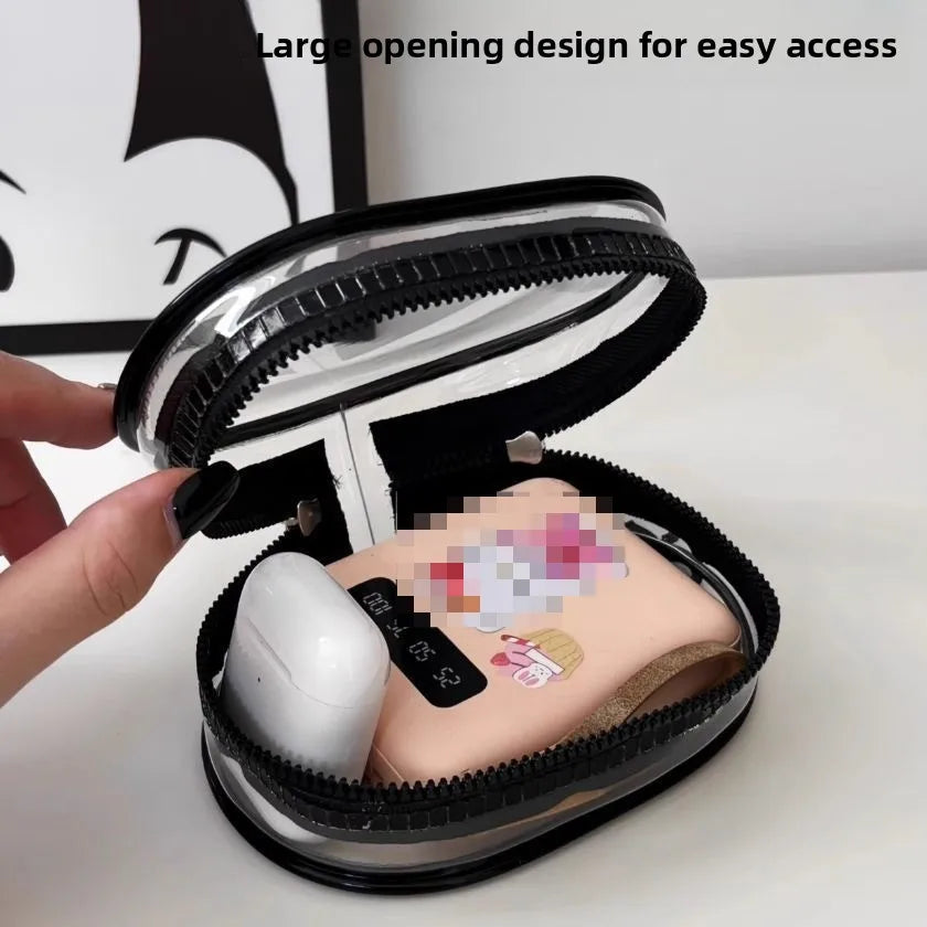 Black Transparent Portable Cable Organizer Bag for Travel Accessories