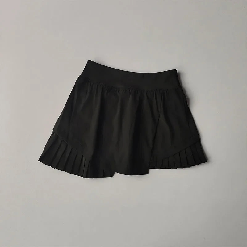 High Waisted Sports Short Skirt Summer New Style Cool Anti Glare Including Lined Shorts Fitness Yoga Quick Drying Pleated Skirt - Buy online at  Vibe In Cart.