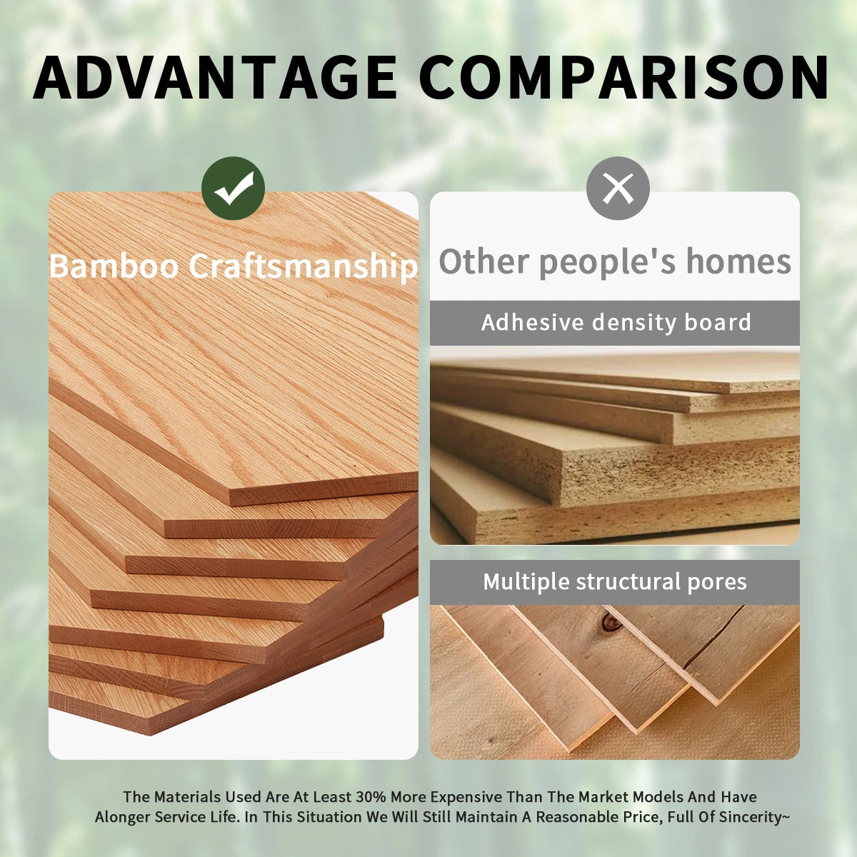 Geometric 3-Tier Bamboo Storage Side Table with Acrylic Surface & Wheels, Tea Brown Living Bedroom Furniture - Buy online at  Vibe In Cart.