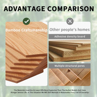 Geometric 3-Tier Bamboo Storage Side Table with Acrylic Surface & Wheels, Tea Brown Living Bedroom Furniture - Buy online at  Vibe In Cart.