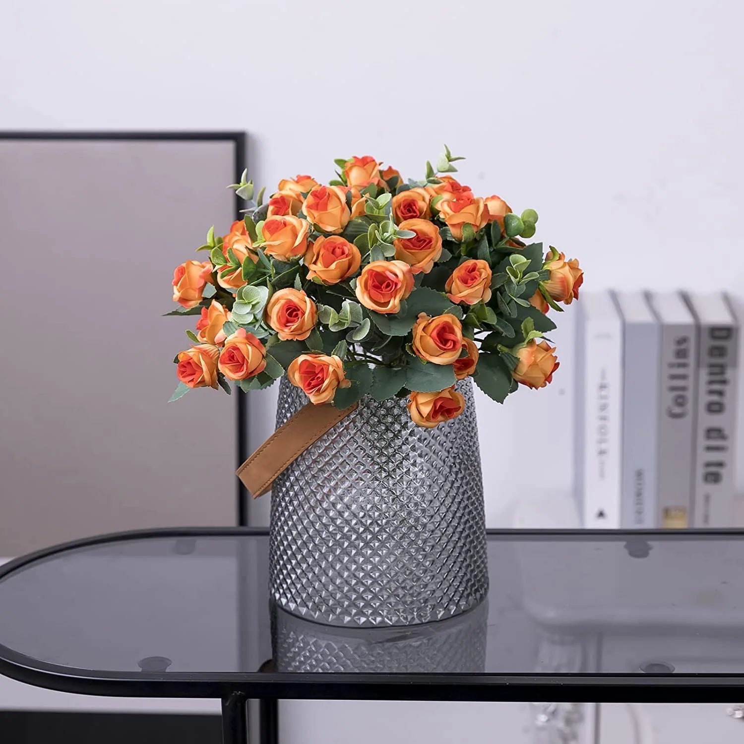 10 Heads Artificial Flower Silk Rose white Eucalyptus leaves Peony Bouquet Fake Flower for Wedding Table Party Vase Home Decor - Buy online at  Vibe In Cart.
