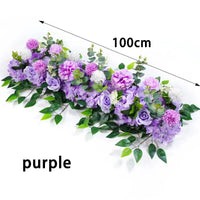 100cm Luxury White Rose Artificial Flower Row Wedding Table Centerpiece Flowers Backdrop Wall Arches Decor Party Stage Floral - Buy online at  Vibe In Cart.