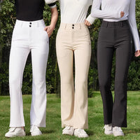 Women's High Waist Flared Golf Trousers Full Length