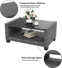 5 Piece Outdoor Patio Furniture Set with Coffee Table, Rattan Deck Conversation Sofa Set, All-Weather Sectional Rattan Sofa with - Buy online at  Vibe In Cart.