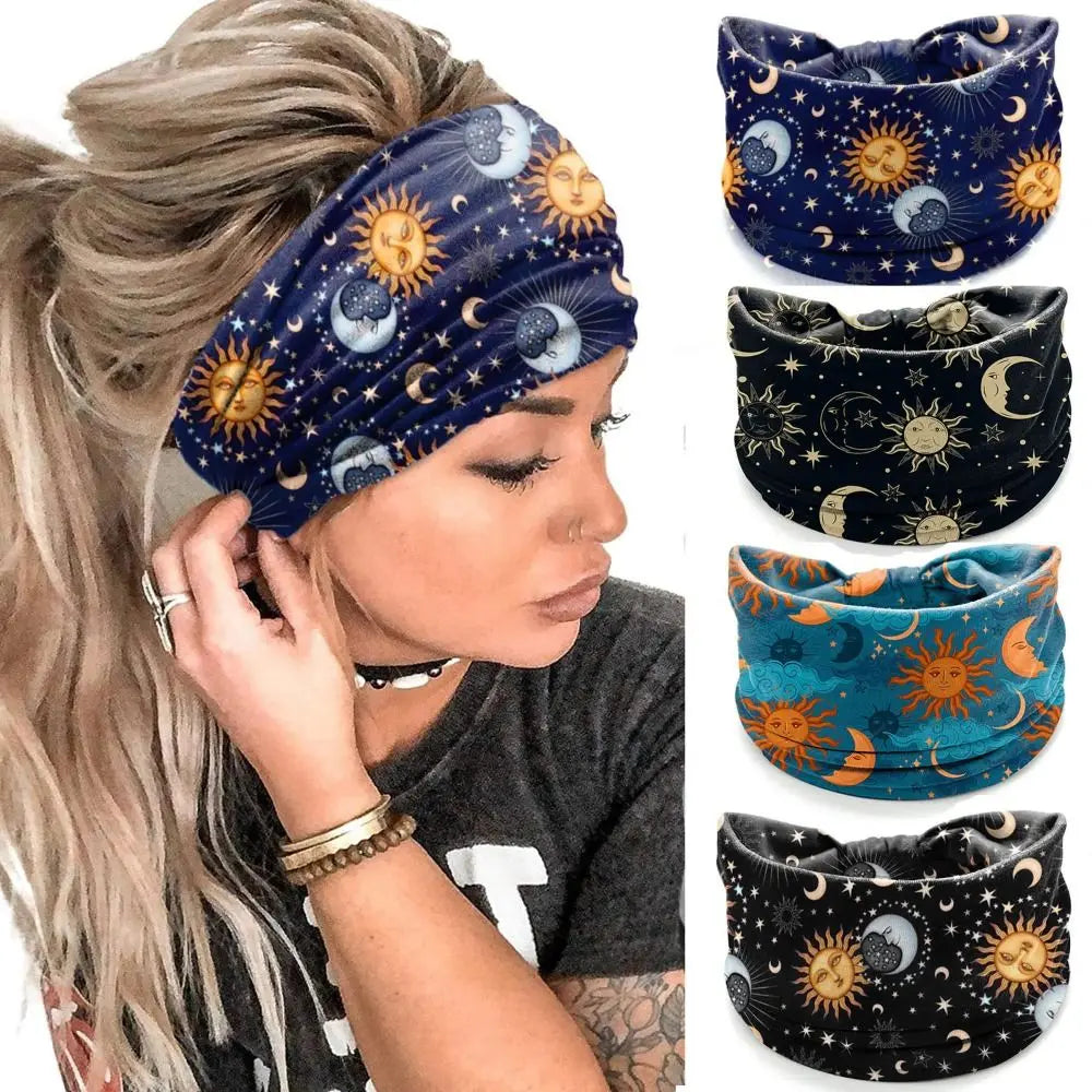 Bohemia Print Wide Headbands New Vintage Elastic Knot Turban Headwrap for Women Girls Soft Print Yoga Bandana Hair Accessories - Buy online at  Vibe In Cart.