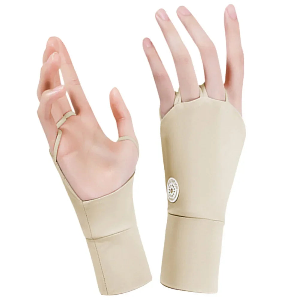 Women Half Finger Glove Cool Breathable Sun UV Protector Golf Glove Ice Silk Hollow Palm Elastic for Outdoor Practice - Buy online at  Vibe In Cart.