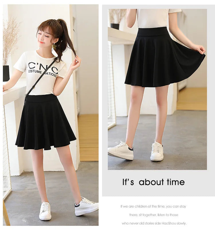 2025 Flared Skirts Women's Basic Shorts Skirt Fashion Versatile Black Casual Mini Skater Medium Pleated Fluffy Skirt Plus Size - Buy online at  Vibe In Cart.