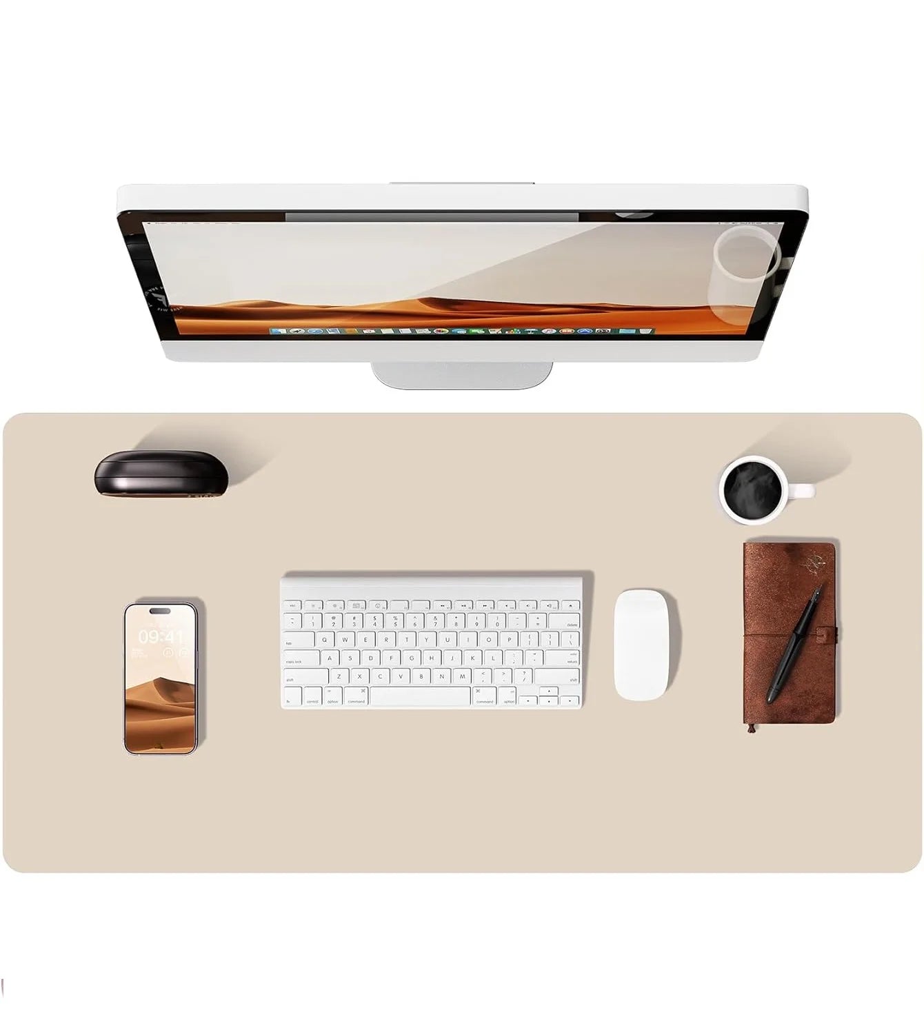 Large Non-Slip PU Leather Office Desk Mat for Mouse and Laptop Pad