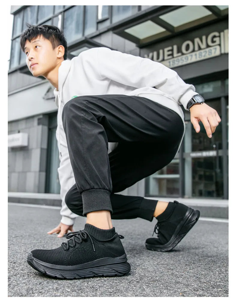 Men's Breathable Lace-Up Casual Sneakers With EVA Insole And Cotton Lining