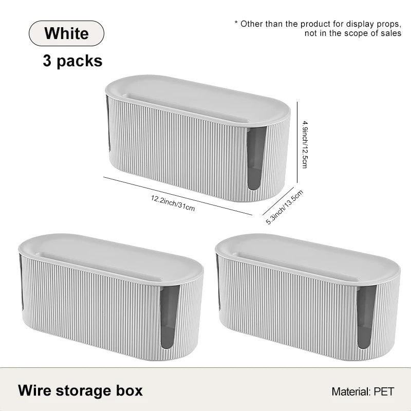 Rectangle Wire and Cable Storage Organizer Box for Earphone and Electric Wires